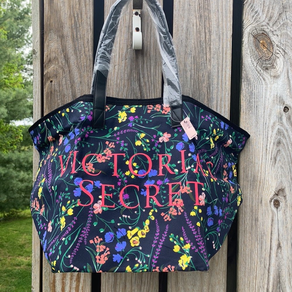 NWT Victoria's Secret Floral Canvas Overnight Bag